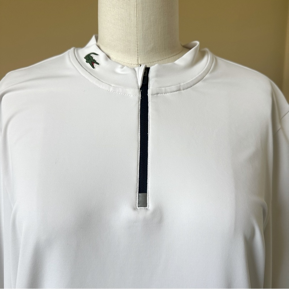 Lacoste Quarter Zip White Pullover Size XXL - Picture 2 of 7